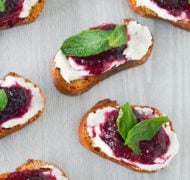 Goat Cheese Blackberry Mint Crostini