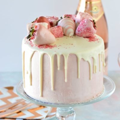 White Chocolate Ganache Drip with Chocolate Covered Strawberries and Marshmallows